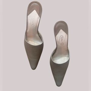90s vintage Talbots beige pointed toe mules with kitten heel